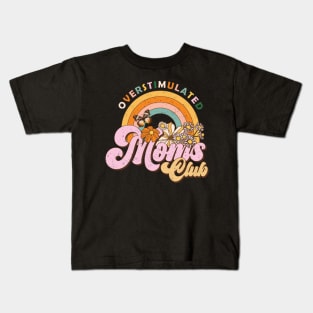 Overstimulated Moms club retro distressed design Kids T-Shirt